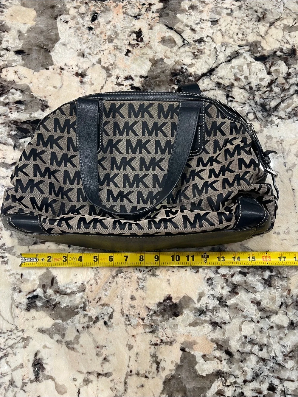Michael Kors Brown and Black MK Logo Shoulder Bag